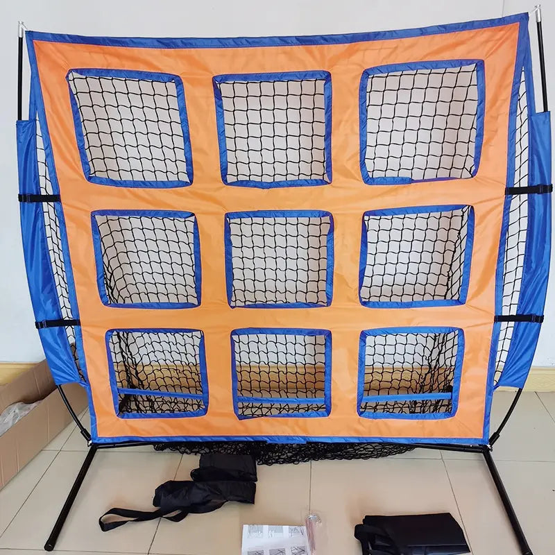 Portable 9-Hole Disc Toss Net for Outdoor Sports and Baseball Practice